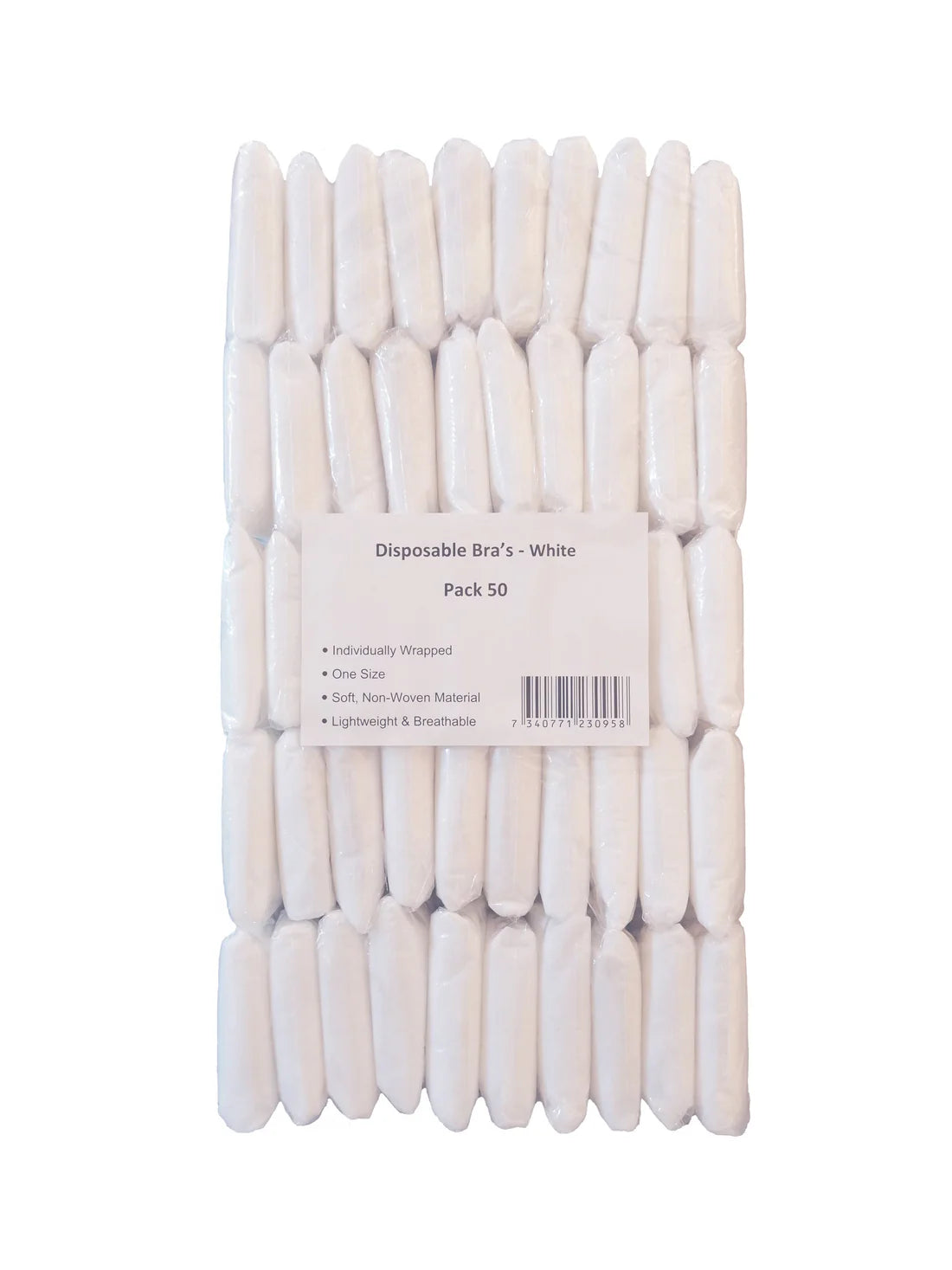 BEAUTY SUPPLIES 2 U Disposable Bra's White Pk 50